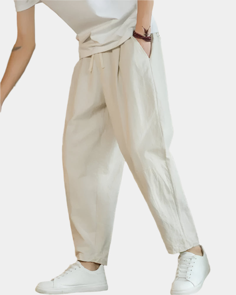 Cotton and Linen Capri Pants
